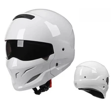 Motorcycle Modular Flip-Up Helmet with Dual Visor, DOT Certified, Full Face