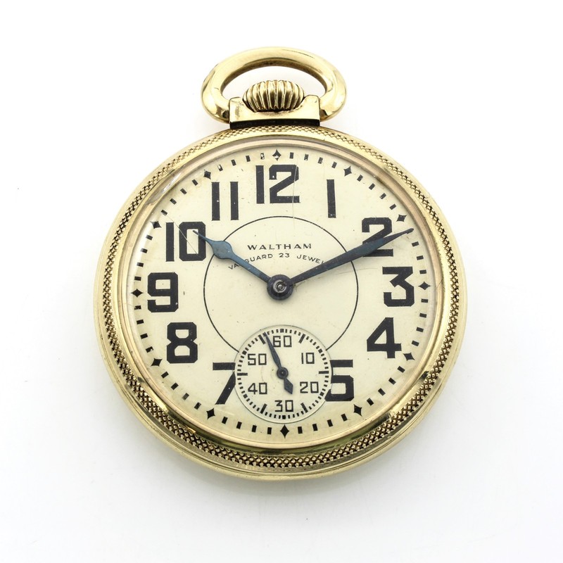 1948 Waltham Grade Vanguard 16s 23j Printed Dial Mens Pocket Watch #WB5795-2