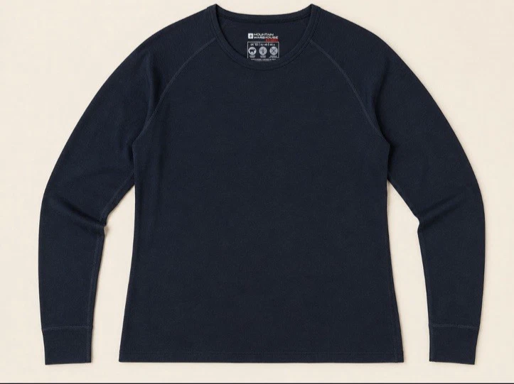 Mountain Warehouse Extreme L Black 1/4 Zip Base Layer Merino Wool Blend Shirt