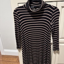 American Eagle — Soft & Sexy ribbed turtleneck dress, black & camel, sz XS /TP