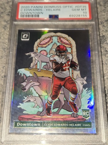 PSA 10 2020 Donruss Optic Downtown! Clyde Edwards-Helaire #DT-35 Rare, RC, SSP