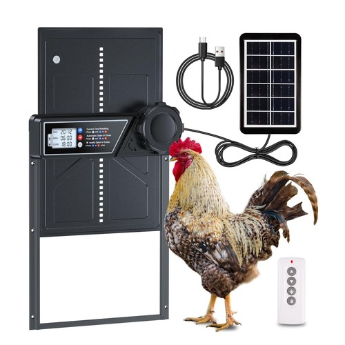 Alu Hühnerklappe Elektrisch Hühnertür Hühnerstalltür Automatische mit/ohne Solar - Bild 38 von 57