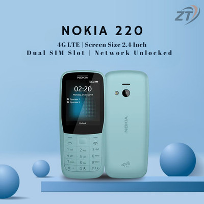 Original Nokia 220 Dual SIM Bluetooth Fabrik entsperrt LTE 4G Funktion Telefon blau