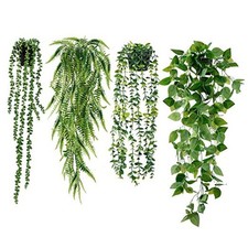 Fake Hanging Plants 4 Pack Artificial Hanging Plants Fake Potted Greenery