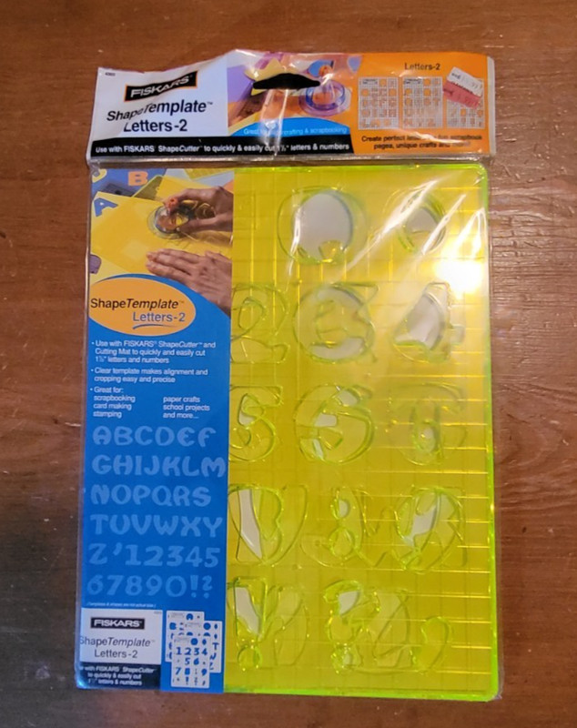 Fiskars Shape Template Plastic Yellow Letters - New sealed