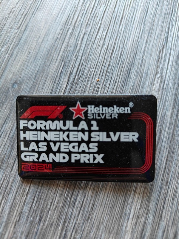 New 2024 Formula 1 Heineken Silver Las Vegas Grand Prix Metal Pin Badge