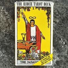 The Rider Tarot Deck The Magician Complete W/Instructions 78-Cards 1991 Torn Box