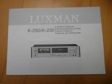 Luxman K-250/K-230 Cassettendeck - Original Bedienungsanleitung