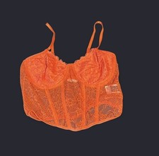 Shein Curve Dress Women's OXL Orange Lace Bradette Short Sleeve Lingerie