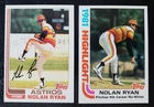 1982 Topps Nolan Ryan #90 & Highlight # 5 - (2) Card Lot - NM Condition