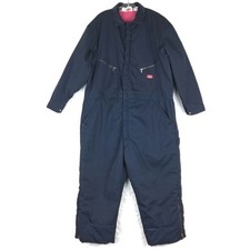 Dickies Mens Coveralls Insulated Navy Blue Red Lining Corduroy Collar 50