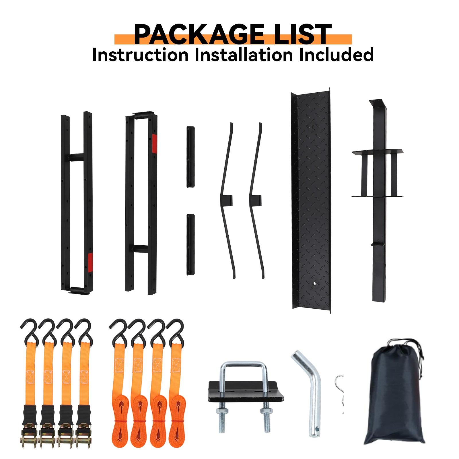 Motorcycle Hitch Carrier with Ramp 500LBS Steel Dirt Bike Hauler 2" Receiver