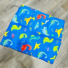 Wildkin Kids 100 Cotton Nap Mat Cover Dinosaur Blue Sewn-in Pillowcase 20x46