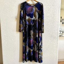 Chico's Abstract Print Column Midi Dress Petite XL Art To Wear Lagenlook Comfort
