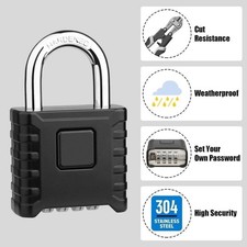 Master Outdoor Combination Lock, Heavy Duty Weatherproof Padlock, Resettable AU