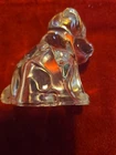 Vintage Federal Small Clear Crystal Glass Sitting Dog Figurine - 1940's era
