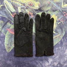 Woman s Leather Black Cozy Gloves Size Medium Winter Sleek