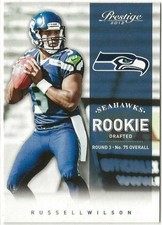 RUSSELL WILSON - 2012 Panini Prestige - Rookie Draft Football Card #238 (3443a). rookie card picture