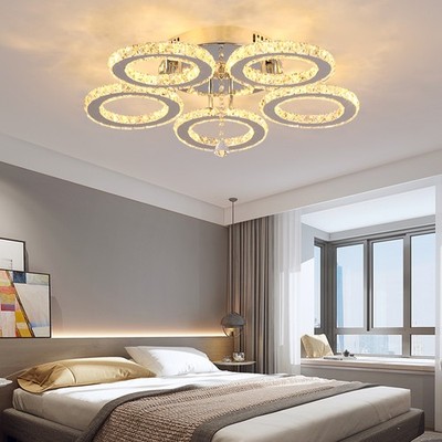 Crystal Chandelier LED Dimmable Remote Ceiling Light Indoor Home Light Fixture