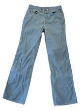 Vintage Corduroy Pants Womens 30X32 Light Blue Boot Cut Pocket Detail Slacks