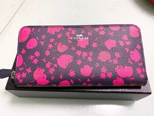 COACH Floral Long Wallet Navy Pink New and Unused