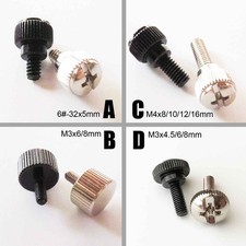 25/100pcs PC Computer Case Phillips Thumb Screw Thumbscrew Knurled DIY Toolless