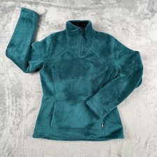 The North Face Sweater Womens Medium Teal Fleece Quarter Zip Pullover Soft Mom