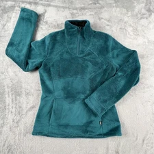 The North Face Sweater Womens Medium Teal Fleece Quarter Zip Pullover Soft Mom