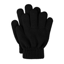 5 Colors Kids Magic Gloves Full Fingers Knit Gloves for Kids Boys Girls Black