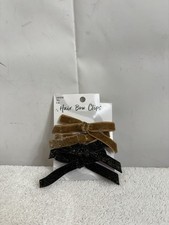 Girls Brown  Black Glitter Fab Hair Bow Clips Barrette Hair Accessory Set
