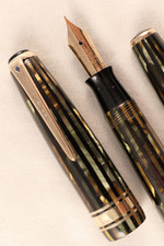 VINTAGE 1941 PARKER DUOFOLD SENIOR VACUMATIC DELUXE FOUNTAIN PEN ~ RESTORED!
