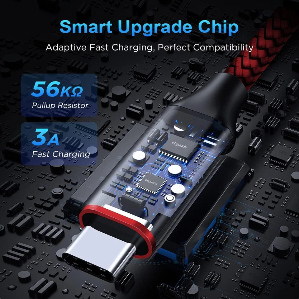 Etguuds Short USB C Cable 1Ft, 5-Pack Color USB to USB C Charger Cable, Fast Cha - Image 2 of 4