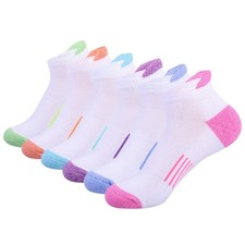 JOYN E Womens Ankle Athletic Low Cut Tab Socks Cushioned Running Sports 6 P