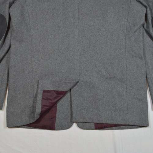 Jeff Banks 24:7 Grey Wool Blend Suit Jacket Blazer Elbow Patches Size XL - Picture 7 of 16