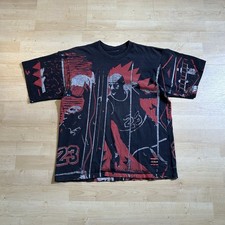 VTG 90s Nike Michael Jordan Chicago Bulls #23 BRED AOP Basketball Jersey Tee