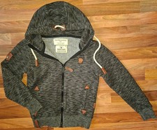 Naketano Herren Hoodie Welleprinz Sweat Jacke m. Kapuze schwarz-grau Gr. S