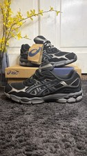 ASICS Gel NYC Trainers Black Grey UK 10 Ortholite Running Shoes Great condition