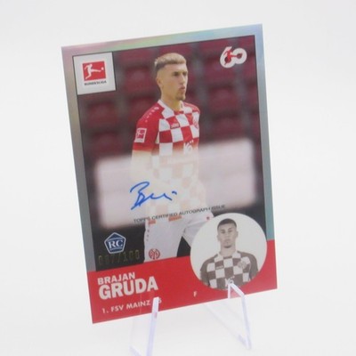 Brajan Gruda /100   Gold Auto Topps Chrome Bundesliga Mainz 05 1963 Insert