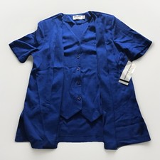 VTG 80s 90s Alfred Dunner Blue Blazer Jacket USA Made Womens 12 NWT