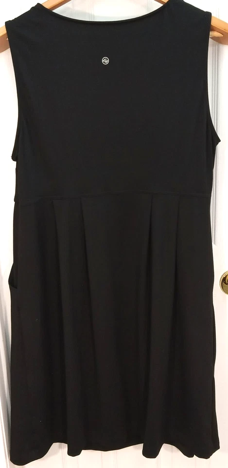 Eddie Bauer Dress Womens 1X Black Sporty Cross Over Bodice Pockets Stretch - Image 3 of 4