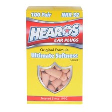 HEAROS Ultimate Softness Foam Disposable Earplugs, NRR 32, 100 Pair, PU Foam,...