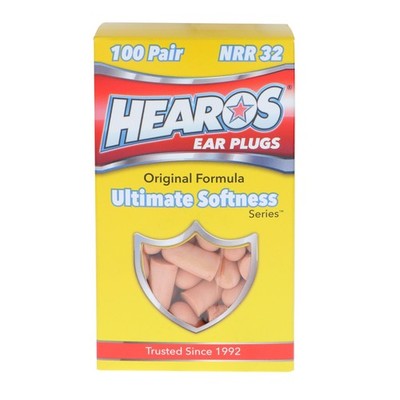 HEAROS Ultimate Softness Foam Disposable Earplugs, NRR 32, 100 Pair, PU Foam,...