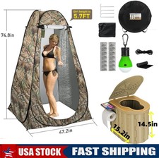 Portable Toilet for Camping with Pop-Up Privacy Tent and Liquid Waste Gel LED