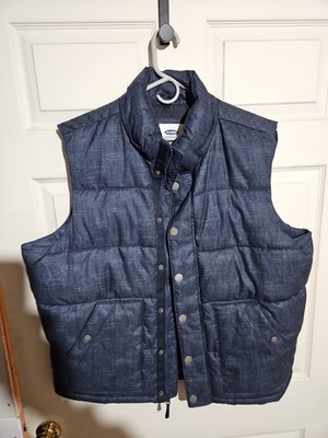 Old Nay Navy Blue Puffer Vest Full Zip & Buttons Size XL Men's Excellent Shape