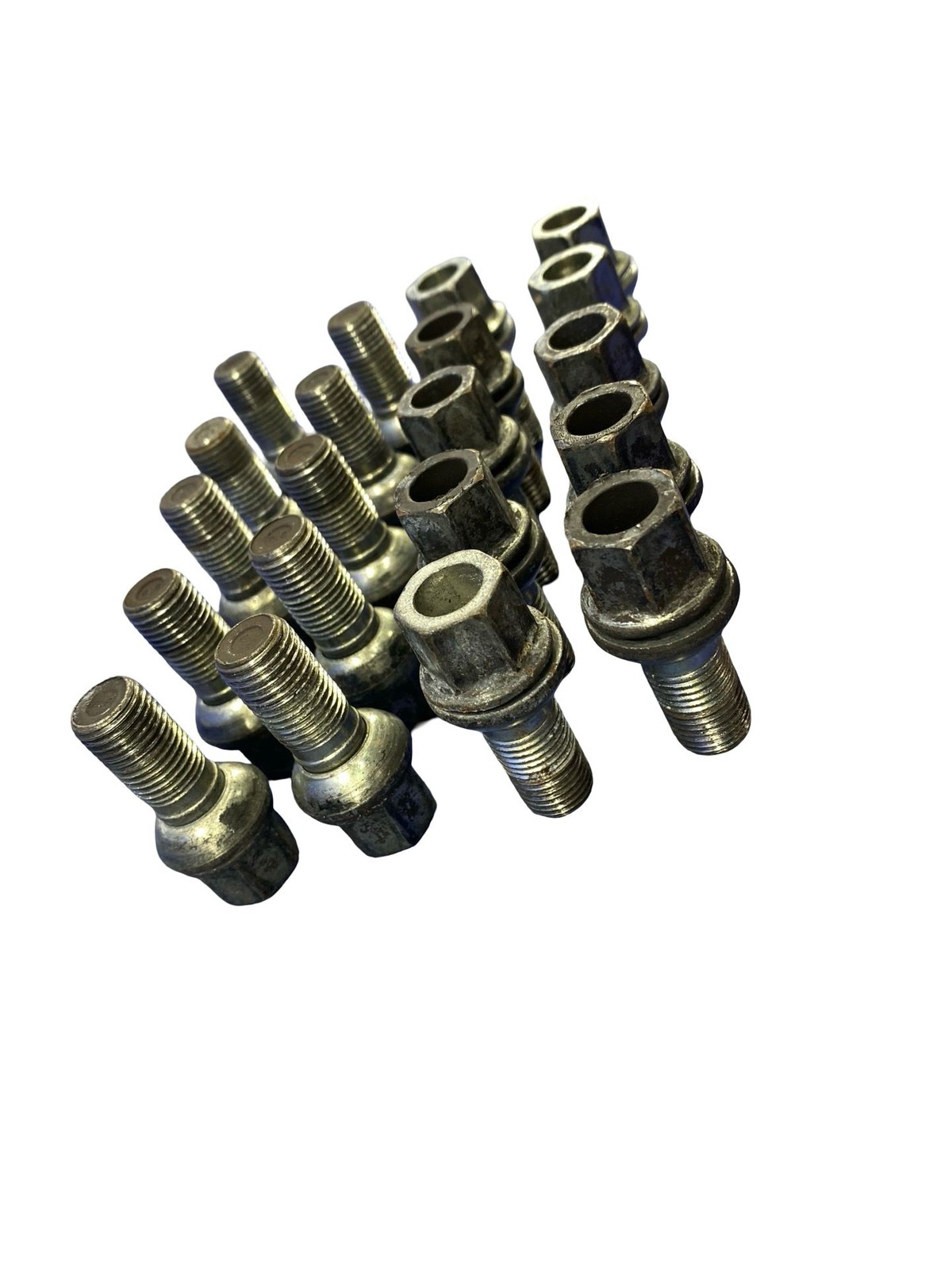 2008-2015 Audi R8 v10 Oem lug nut wheel rim bolt set of 20 silver *wear*