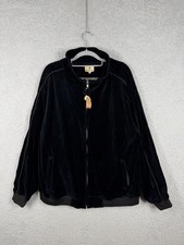 Sweatsedo Jacket Mens XL Black Velour Track Zip Up Retro NWT