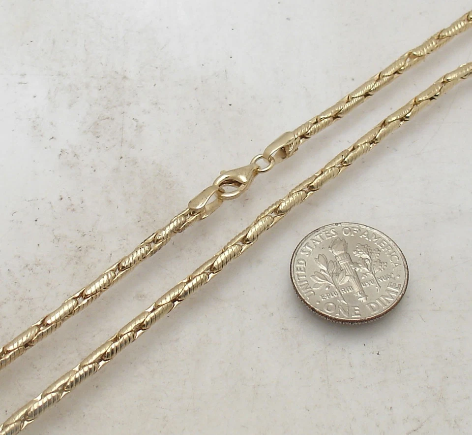 Collar de cadena de caja redonda alargada Technibond chapado en oro amarillo de 14K plateado Foto 2 de 4