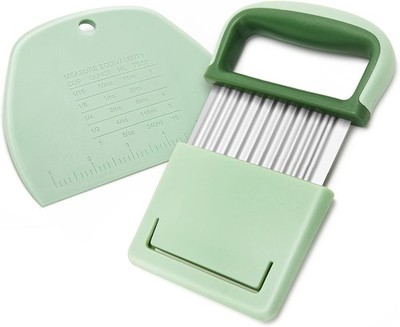 Vetable Chopper - Stainl Steel Blade Crinkle Cutter/Wavy Knife