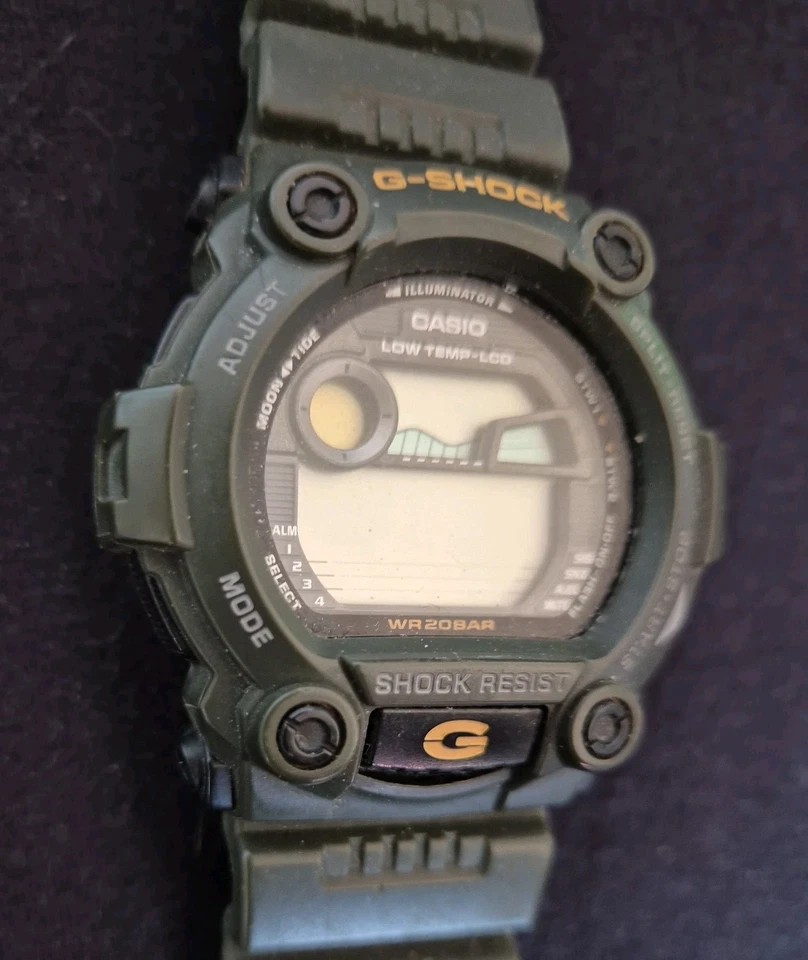 Casio G-Shock G-7900 Tide Graph Digital Grün Resin Armband Alarm Herrenuhr 3194 - Bild 3 von 4