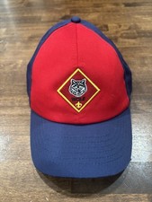 Cub Scout Wolf Cap Hat Size S/M Small Medium Red Adjustable